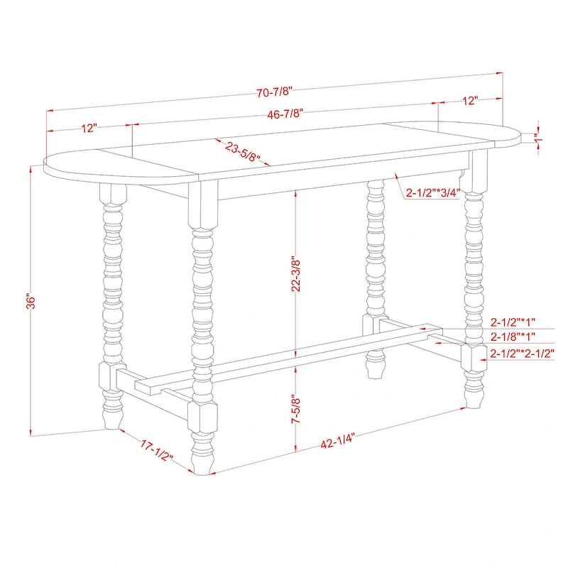 Vexl Walnut 71-inch Counter Height Table w/ Drop Leaf by Furniture of America