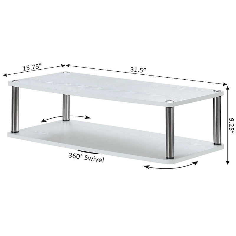 Convenience Concepts Designs2Go XL Double Tier Swivel Riser for TVs up to 37 Inches