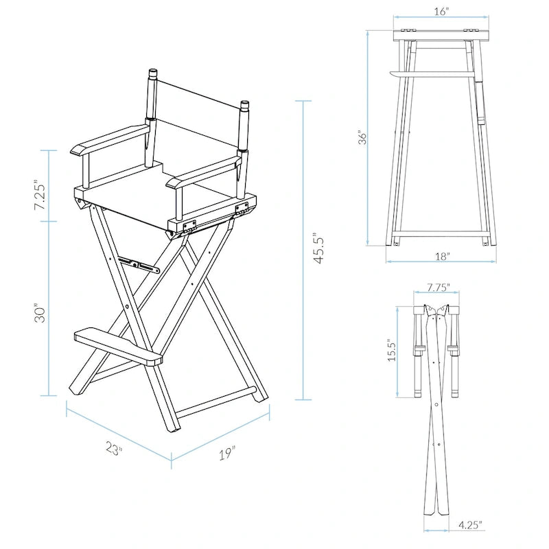 30 Director's Chair Natural Frame-Strawberry Park - 23W x 19D x 45.5H