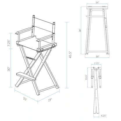 30 Director's Chair Natural Frame-Strawberry Park - 23W x 19D x 45.5H