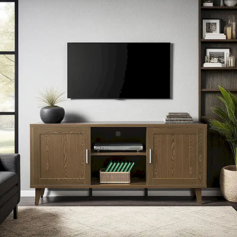 Bridgevine Home Briggs Modern 60 Inch TV Stand Console for TVs up to 65 inches