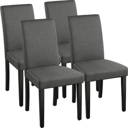 Yaheetech 4pcs Upholstered Fabric Dining Chairs with Solid Wood Legs For Dining Room - N/A