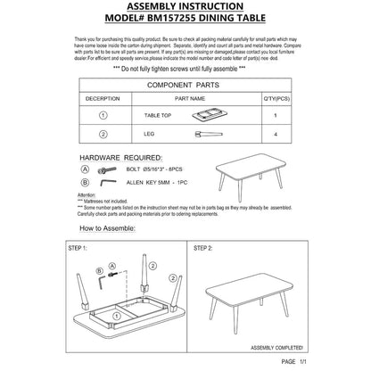 Astonishing Dining Table, White Marble & Walnut Brown