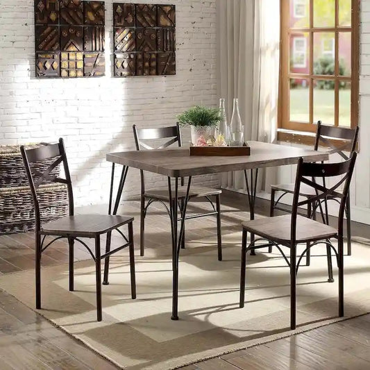 Zath Industrial Metal 5-Piece Dining Set by Furniture of America