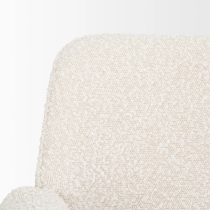 Brently Dining Chair w/ Cream Boucle Fabric & Matte Black Metal Legs