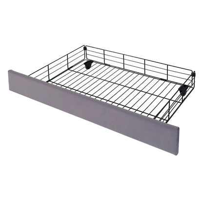 Queen Size Upholstered Platform Bed with LED Lights and 4 Drawers