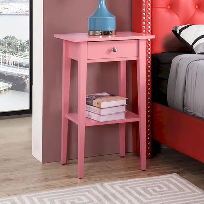 Wood Nightstand with Drawer