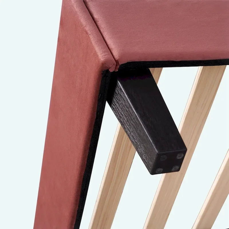 Queen Size Upholstered Platform Bed with Flower Pattern