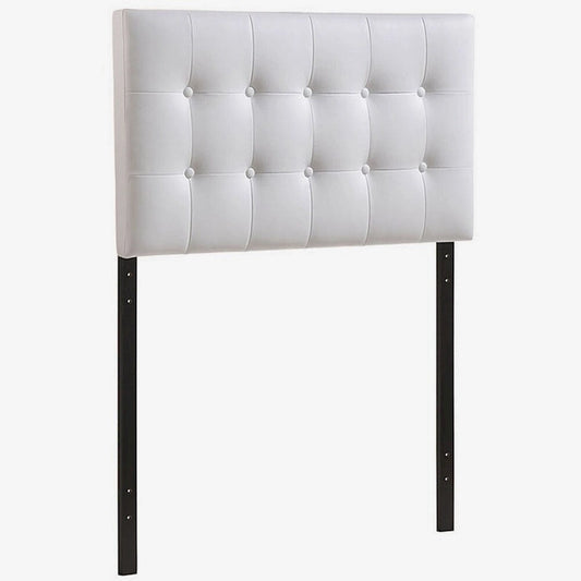Heritage Stylish White Upholstered Twin Size Headboard