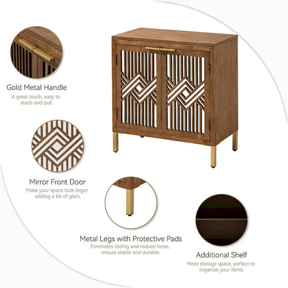 COZAYH Farmhouse Storage Dresser Accent Sideboard Wood Buffet Cabinet with 2-Door for Living Room, Hallway, Bedroom, Dining Room