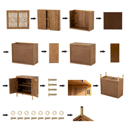 COZAYH Farmhouse Storage Dresser Accent Sideboard Wood Buffet Cabinet with 2-Door for Living Room, Hallway, Bedroom, Dining Room