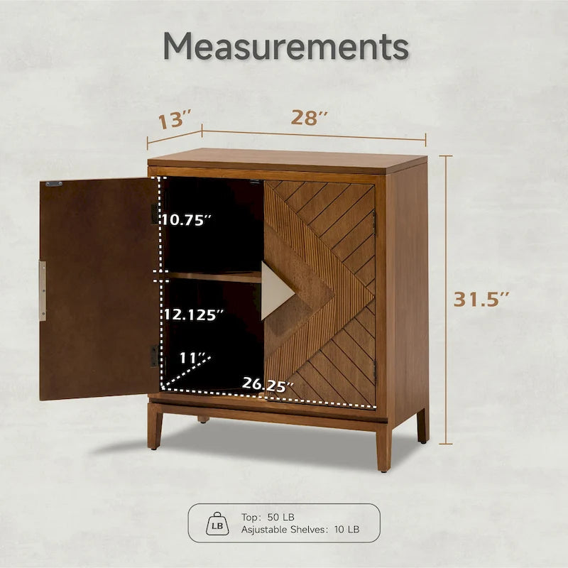 COZAYH Farmhouse Storage Dresser Accent Sideboard Wood Buffet Cabinet with 2-Door for Living Room, Hallway, Bedroom, Dining Room