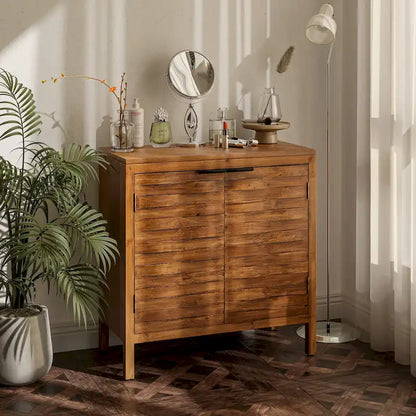 COZAYH Farmhouse Storage Dresser Accent Sideboard Wood Buffet Cabinet with 2-Door for Living Room, Hallway, Bedroom, Dining Room