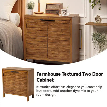 COZAYH Farmhouse Storage Dresser Accent Sideboard Wood Buffet Cabinet with 2-Door for Living Room, Hallway, Bedroom, Dining Room