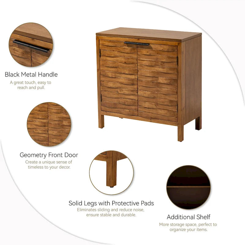 COZAYH Farmhouse Storage Dresser Accent Sideboard Wood Buffet Cabinet with 2-Door for Living Room, Hallway, Bedroom, Dining Room