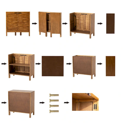 COZAYH Farmhouse Storage Dresser Accent Sideboard Wood Buffet Cabinet with 2-Door for Living Room, Hallway, Bedroom, Dining Room