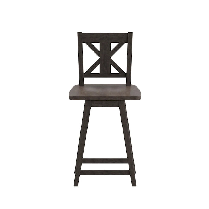 Modern Farmhouse Wooden Swivel Counter Stool