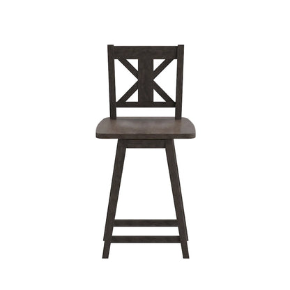 Modern Farmhouse Wooden Swivel Counter Stool
