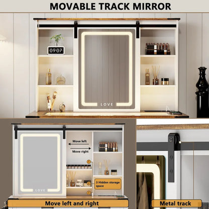 Makeup Vanity With Led Light and Outlets