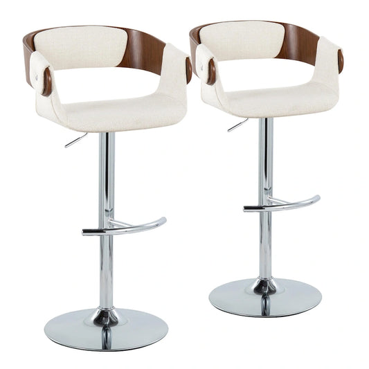 Carson Carrington Gavle Adjustable Bar Stool with Rounded T Footrest (Set of 2)