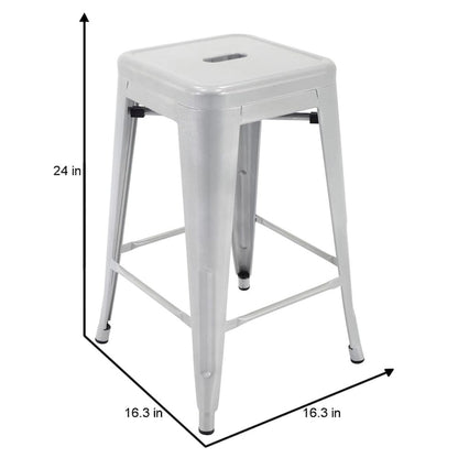 Carbon Loft Athos Indoor and Outdoor Metal Patio Counter Stool (Set of 4)