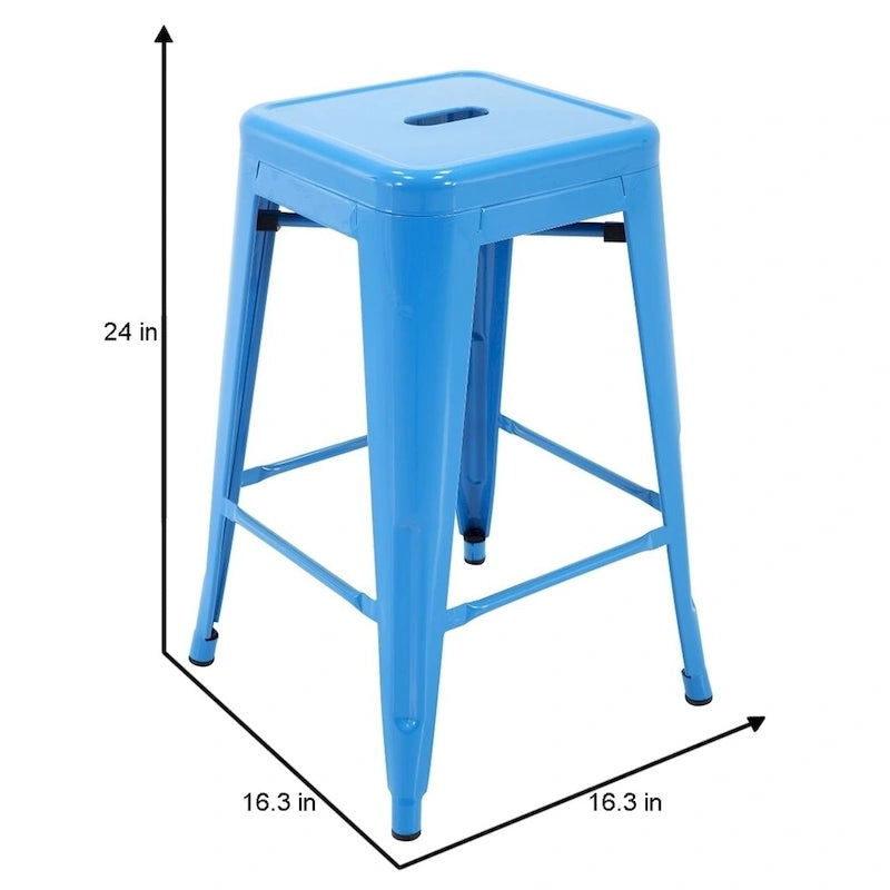 Carbon Loft Athos Indoor and Outdoor Metal Patio Counter Stool (Set of 4)