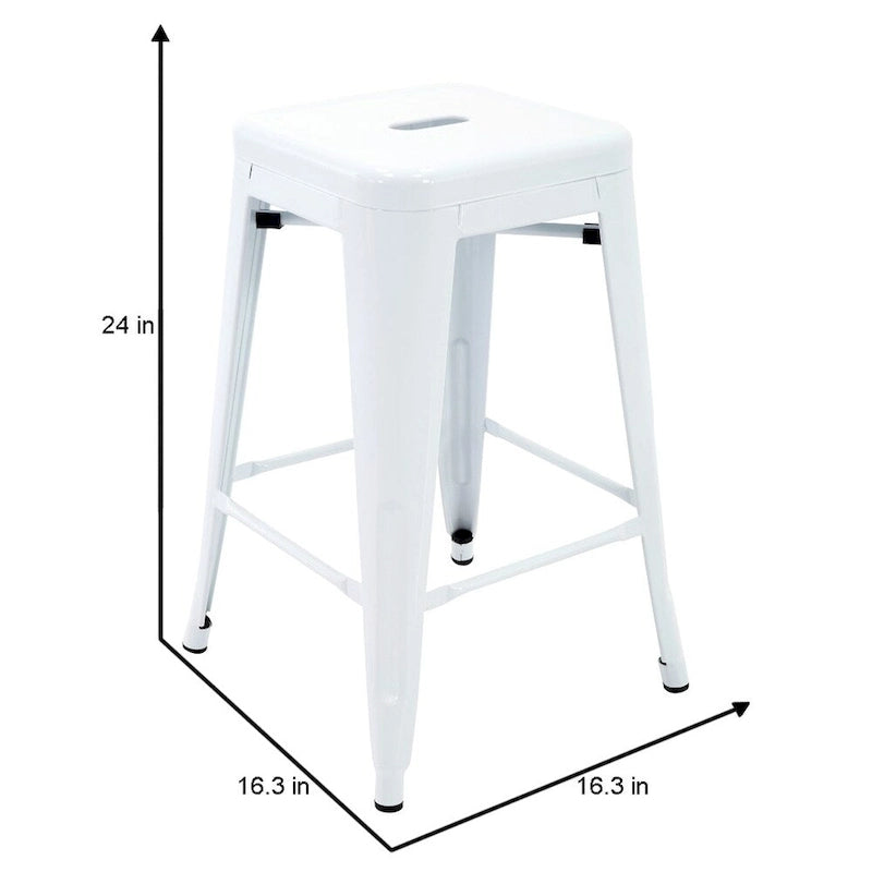 Carbon Loft Athos Indoor and Outdoor Metal Patio Counter Stool (Set of 4)