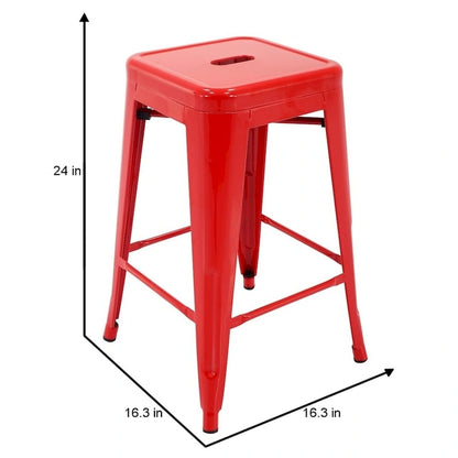 Carbon Loft Athos Indoor and Outdoor Metal Patio Counter Stool (Set of 4)
