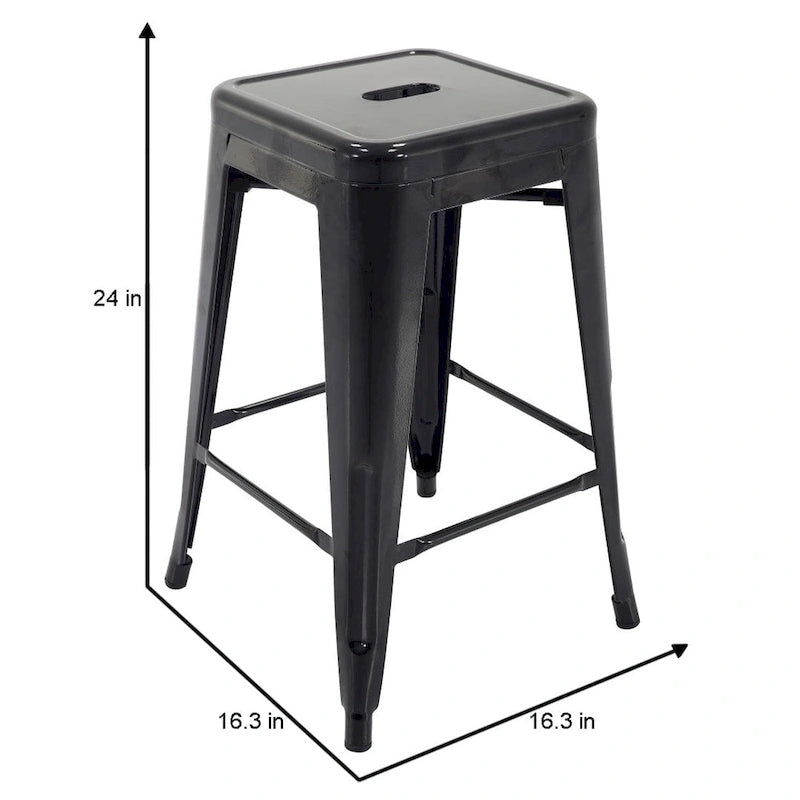 Carbon Loft Athos Indoor and Outdoor Metal Patio Counter Stool (Set of 4)