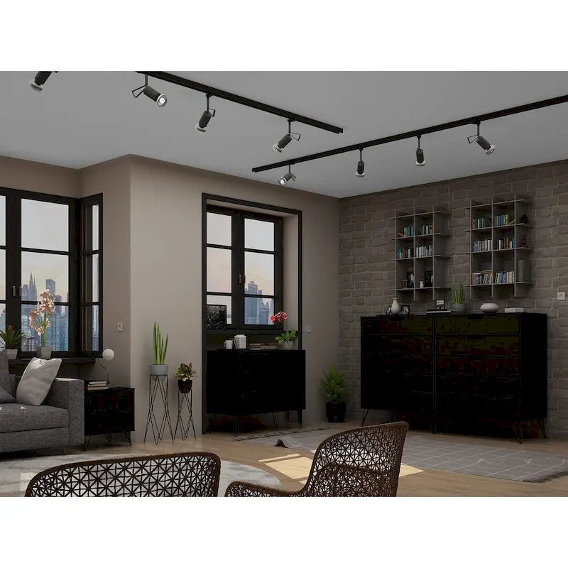 Manhattan Comfort Rockefeller 3-Piece Dresser and Nightstand Set