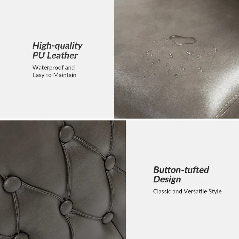 Jordan Traditional Wingback Nailhead Trim Tufted 360-degree Swivel Bar Stool Set of 2 By HULALA HOME - N/A