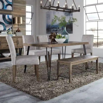 Horizons Rustic Caramel with Sawmark Distressing Uph Side Chair (Set of 2)