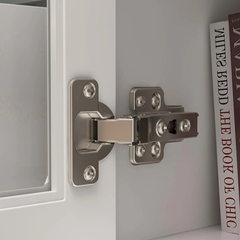 Modern White TV Stand w/Glass Doors and Drawers Entertainment Console - 70.9