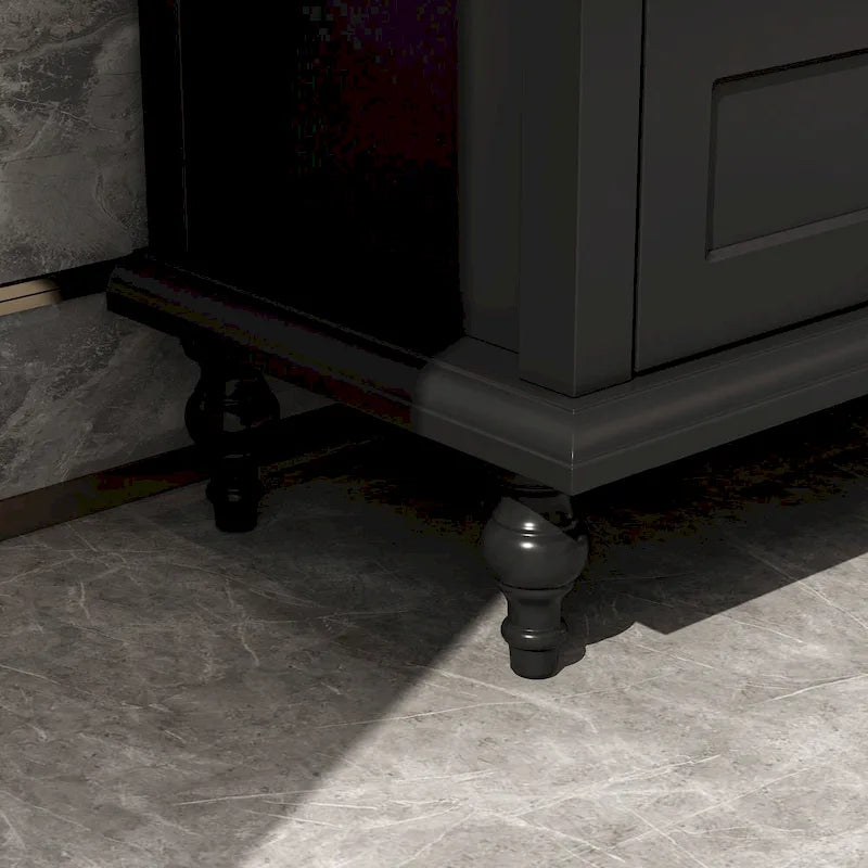 Modern White TV Stand w/Glass Doors and Drawers Entertainment Console - 70.9