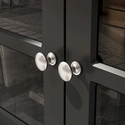 Modern White TV Stand w/Glass Doors and Drawers Entertainment Console - 70.9