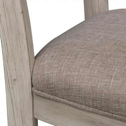 Farmhouse Reimagined Antique White with Chestnut Opt 5 Piece Trestle Table Set