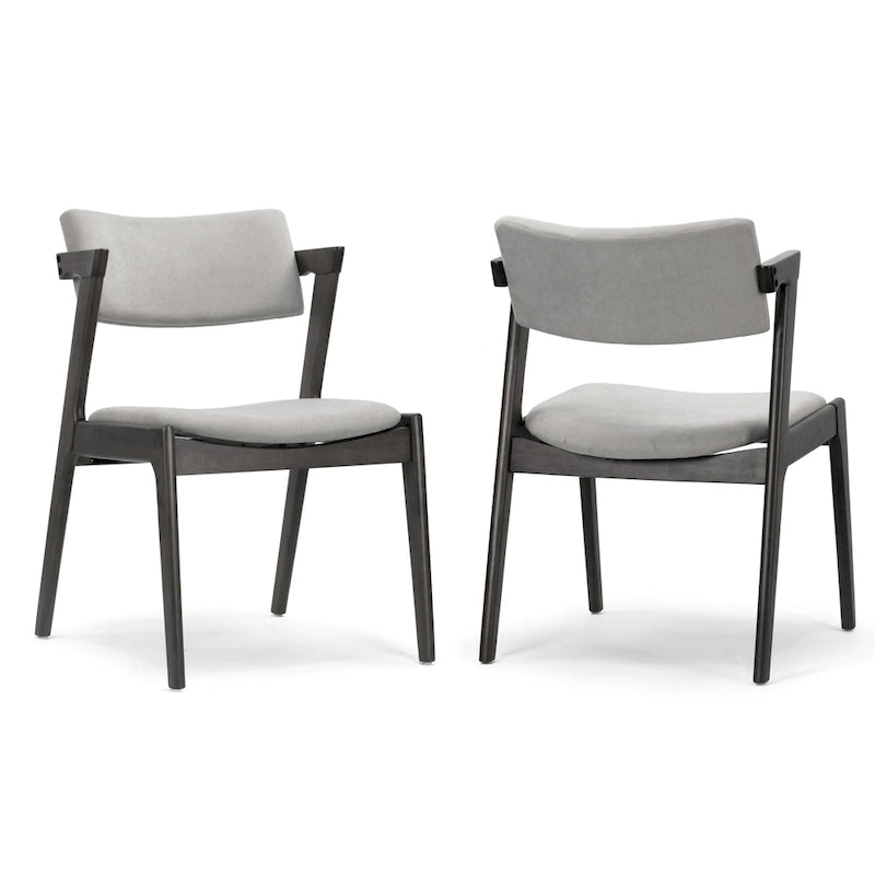 Set of 2 Auden Retro Modern Black Wood Wing Chair