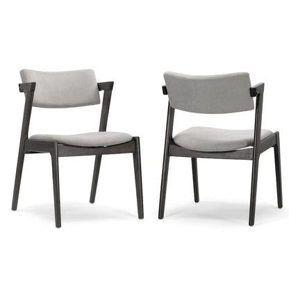Set of 2 Auden Retro Modern Black Wood Wing Chair