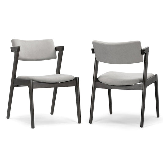 Set of 2 Auden Retro Modern Black Wood Wing Chair