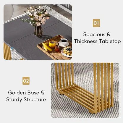 Modern Dining Table for 6-8 People, 70.8 Inch Long White Dining Room