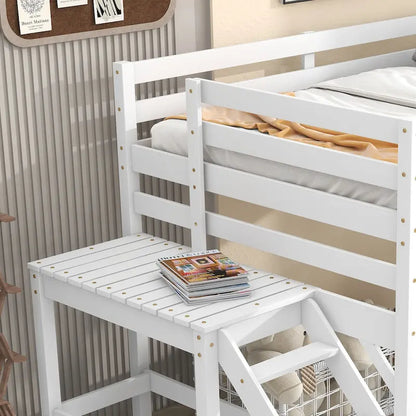 Loft Bed with Platform,ladder