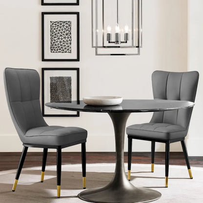 Upholstered Dining Chairs Set of 2 with Metal Legs