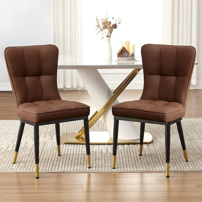 Upholstered Dining Chairs Set of 2 with Metal Legs