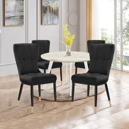 Upholstered Dining Chairs Set of 2 with Metal Legs