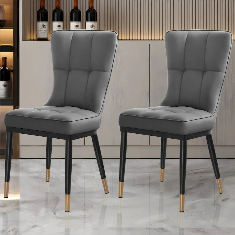Upholstered Dining Chairs Set of 2 with Metal Legs