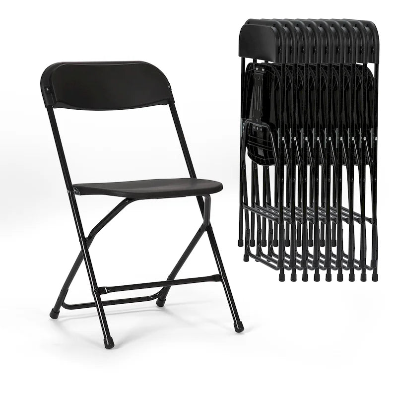 Ukuowu 10 Pack Plastic Folding Chair 350lb. Capacity for Events Office Wedding Party Picnic Kitchen Dining