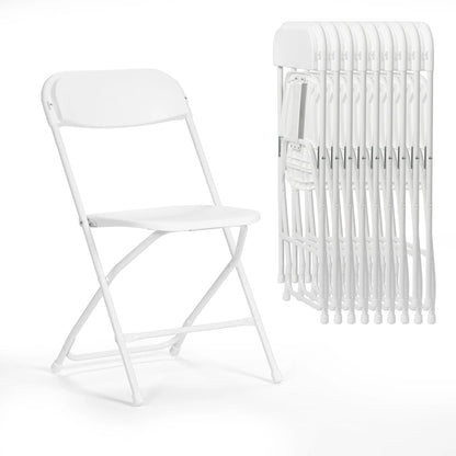 Ukuowu 10 Pack Plastic Folding Chair 350lb. Capacity for Events Office Wedding Party Picnic Kitchen Dining