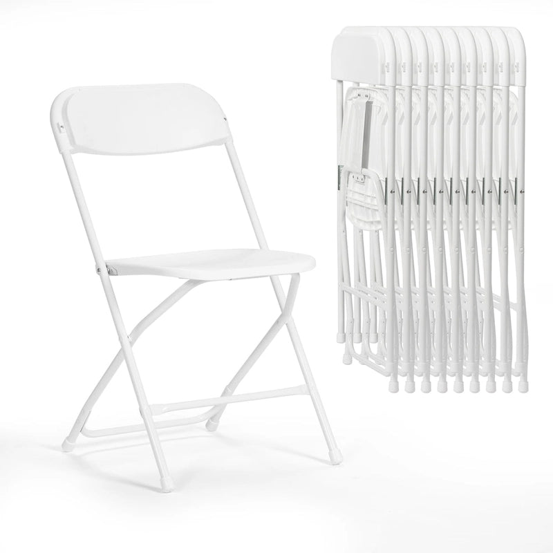 Ukuowu 10 Pack Plastic Folding Chair 350lb. Capacity for Events Office Wedding Party Picnic Kitchen Dining