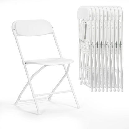 Ukuowu 10 Pack Plastic Folding Chair 350lb. Capacity for Events Office Wedding Party Picnic Kitchen Dining
