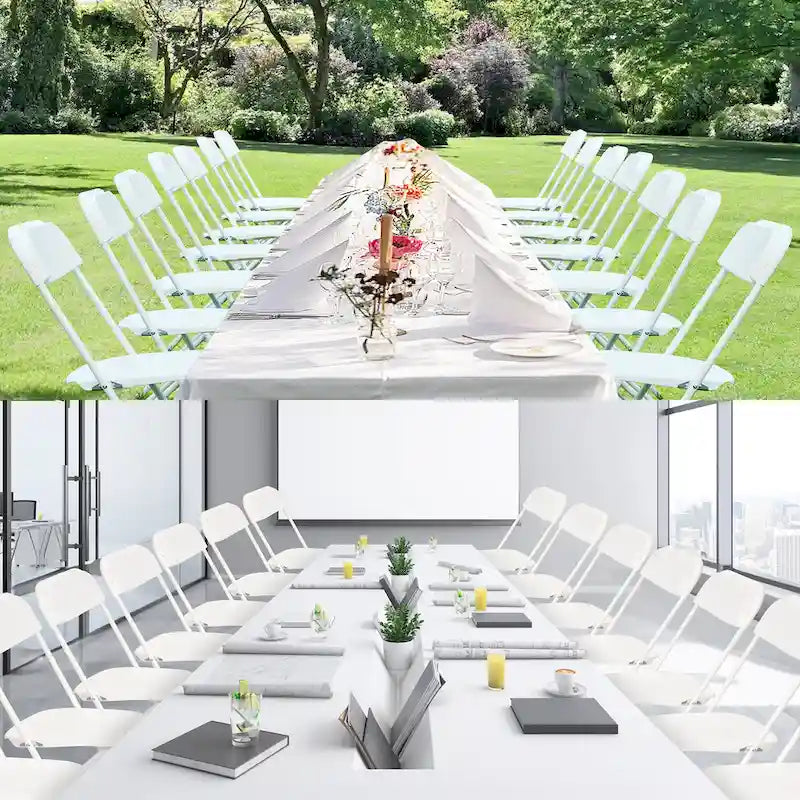 Ukuowu 10 Pack Plastic Folding Chair 350lb. Capacity for Events Office Wedding Party Picnic Kitchen Dining